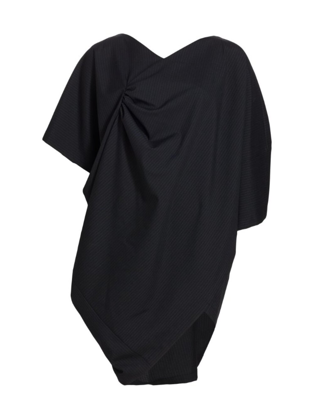 Junya Watanabe - Comme Des Garcons Charcoal Pinstriped Draped Tunic - Picture 4 of 4